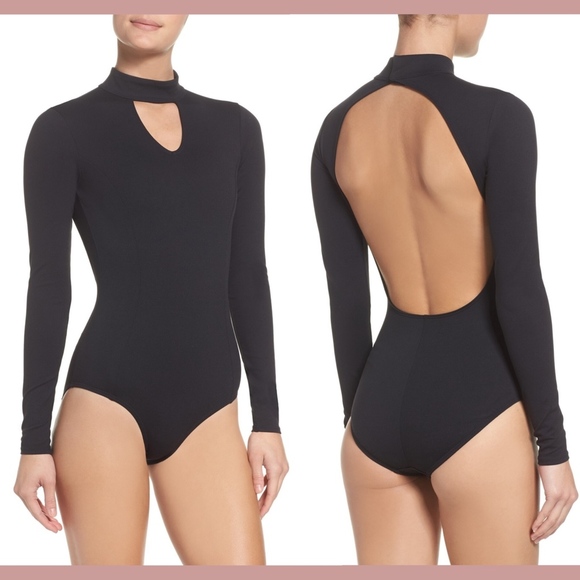 NWT $75 Zella‎ So Flawless Keyhole Bodysuit in Black [SZ Medium ] - Picture 1 of 8